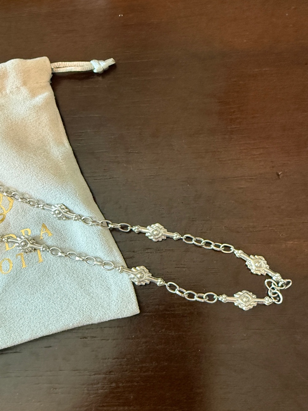 Kendra Scott Silver Floral Link Necklace